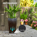 Outsunny Tall Planters for Outdoor Plants Set of 3, 24 in Taper Planters - Image 5