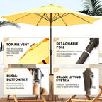 Ayge 9FT Large Outdoor Patio Umbrella Market Table Umbrella-UV Resistant - Image 2