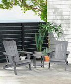 Adirondack Square Outdoor Side Table, 2-Tier Storage Patio Side Table, HDPE End - Image 7