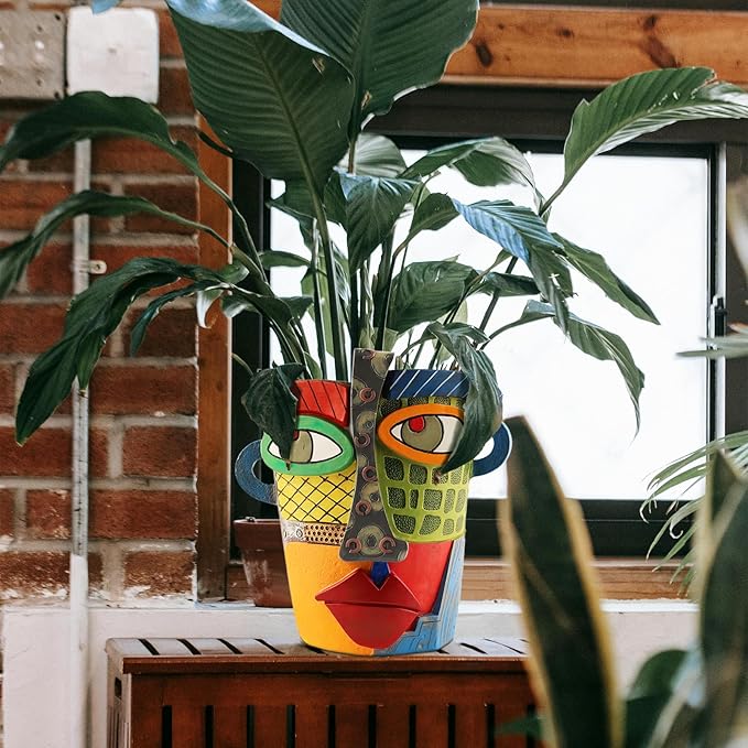 Abstract Face Planters Pots Head, Unique Head Planter - Image 5