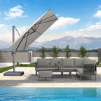PURPLE LEAF Patio Umbrella 9' X 9' Rectangle Cantilever Umbrella Large Aluminum by Unknown