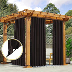 NICETOWN 2 Panels Outdoor Curtains Waterproof Pocket & Back Tab on Top & Bottom - Image 8