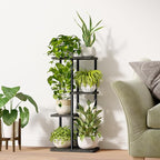 Bamworld Corner Plant Stand Indoor, 4 Tier Metal Plant Shelf - Image 3