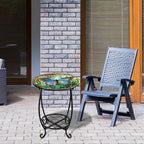 Outdoor Side Table Round Small Mosaic Patio Accent Indoor End Plant Coffee Tea - Image 6