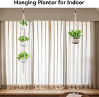 USLAI Macrame Plant Hanger Indoor Outdoor, Fits 4 to 15 Inch Pots, Strong - Image 4