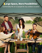 Canopy Tent 12x12 ft, Pop Up Gazebo One-Push Setup - Image 5