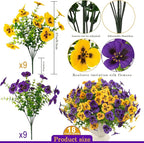 18 Pcs Artificial Fake Pansy Flowers - Image 2