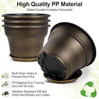 Plant Planters Pots Set of 4 Pack 10 Inch, Plastic Flower Pot - Image 5