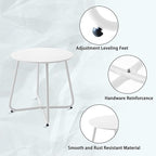Patio Outdoor Side Table Waterproof Round Metal Steel Small Side Table Weather - Image 4