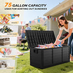 VINGLI 75 Gallon Collapsible Outdoor Storage Box, Simple-to-assemble Plastic - Image 8