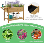 Yaheetech 49x22x32in 8 Pockets Horticulture Raised Garden Bed Elevated Wood - Image 6