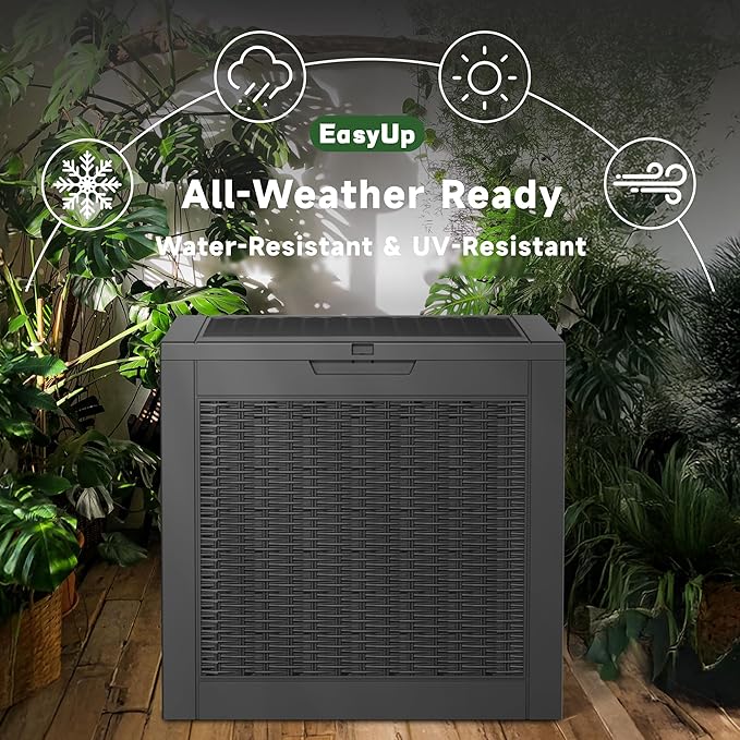 EasyUp 30 Gallon Resin Deck Box, Patio Outdoor Deck Box - Image 4