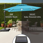 Best Choice Products 12x12ft LED Cantilever Patio Umbrella w/Base Included & - Image 6