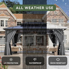Aoxun 12'x16' Hardtop Gazebo, Aluminum Frame Permanent Pavilion - Image 7