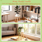 Plant Stand Indoor/Outdoor for Plants, Wood White Planter Stands Holder Mid - Image 6