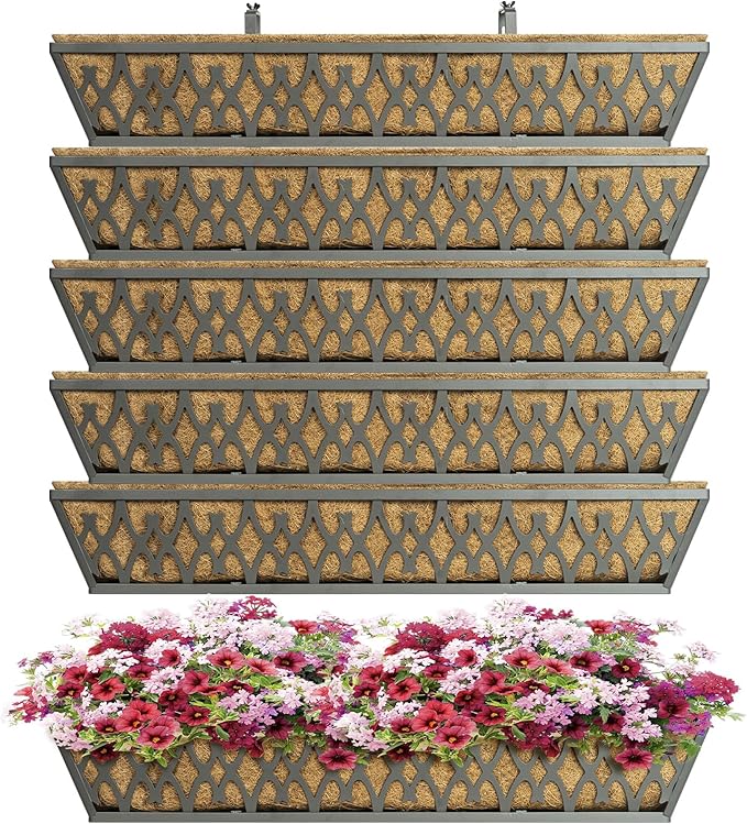 6 Pack 30 Inch Window Boxes Planters Railing Planter Box by KarlliuHOMEGARDEN