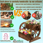 NestNature Wooden Wagon Planter Box, Raised Garden Bed, Decorative Garden - Image 7