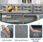 6-Piece Patio Furniture Set, Outdoor Sectional Sofa - Image 3