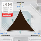 Amgo 18' x 18' x 18' Brown Triangle Sun Shade Sail Outdoor Canopy Awning UPF50+ - Image 8