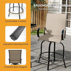 5 PCS Outdoor Bar Set with Outdoor Bistro Table and Chairs Set of 4, Bar Height - Image 8