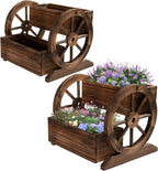2PCS Wooden Wagon Planter Box, Garden Planter by OIPRTGFJ