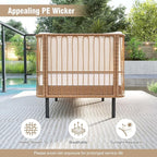 Tangkula Patio Rattan Daybed, Boho Outdoor Wicker Lounge Sofa - Image 7