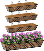 SPECILITE 30" Window Boxes Planters, Heavy Duty Metal Railing Planter Boxes by SPECILITE