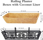 6 Pack 24 Inch Window Boxes Planters Railing Planter Box - Image 5