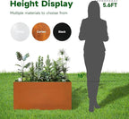 Corten Steel Corner Metal Planter Box L36 x W12 x D16 Rusted Garden Steel - Image 3