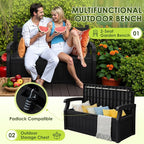 Greesum 80 Gallon Outdoor Storage Bench, Weather-Resistant Deck Box, Patio - Image 4
