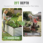 INNO STAGE 4x2x2ft Galvanized Raised Garden Bed, Raised Garden Bed Kit-Metal - Image 2