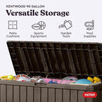 Keter Kentwood 92 Gallon Resin Deck Box-Organization and Storage - Image 4