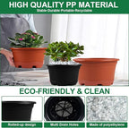5 Pack 10.5 inch Plant Pots, Planter-Pots-for-Plants，Plastic Flower Pot - Image 3