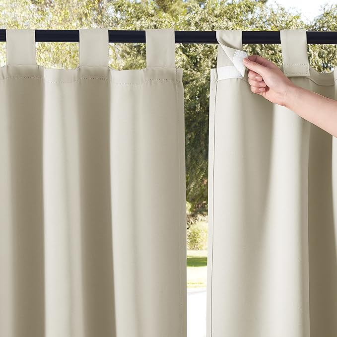 NICETOWN 2 Pieces Outdoor Curtainss Waterproof by NICETOWN