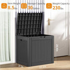 30 Gallon Resin Deck Box, Lockable Patio Outdoor Storage Box - Image 3