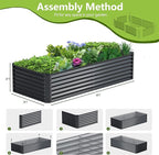 8x2x2FT Galvanized Raised Garden Bed, Galvanized Planter Boxes Outdoor - Image 4