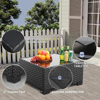 9 Pieces Outdoor Sectional All-Weather Wicker Patio Furniture Set Patio - Image 4