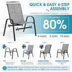Outdoor Stackable Chairs Set of 8, Stacking Patio Chairs - Image 5