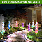 4 Pack Color Changing Solar Lights Outdoor Waterproof, Solar Delphinium Flower - Image 4