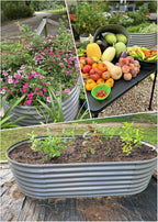 A ANLEOLIFE 8-Set 8X4X2 ft Galvanized Raised Garden Bed Kit, Oval Metal Deep - Image 6