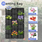 18 Pockets Hanging Planter Bags, Hanging Vertical Wall Mounted Plant Planting - Image 5
