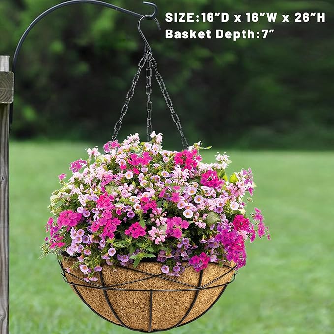 2 Pack 16 Inch Hanging Planters - Image 7