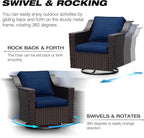 Joyside Wicker Patio Furniture Sets, 6 Pieces Upgraded Large Size Outdoor - Image 3