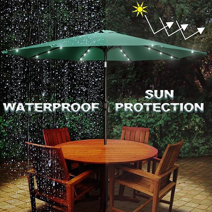 Blissun 9 ft Solar Umbrella, Patio Umbrella - Image 5