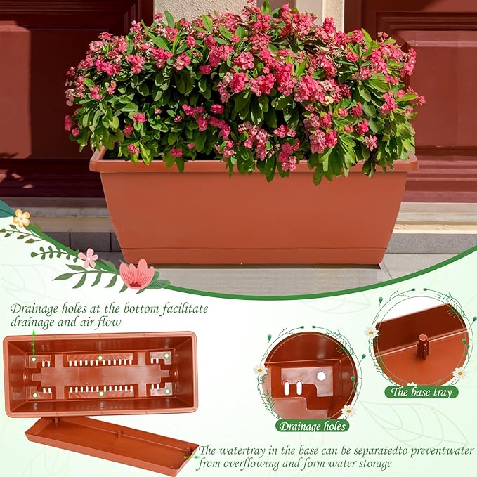 12Pcs 17Inches Rectangle Planter Box - Image 4