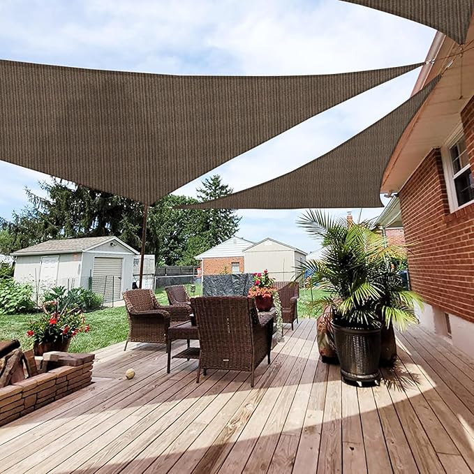 Patio Paradise 13' x 13' x 13' Sun Shade Sail Triangle Canopy Shade Cloth by Patio