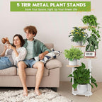 TOSKING 5 Tier Metal Plant Stand Indoor， Plant Shelf, Corner Shelf Flower Pot - Image 2