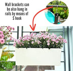 LaLaGreen Wall Planter for Outdoor White Self Watering Rectangular Window Boxes - Image 6
