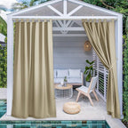 NICETOWN 2 Panels Outdoor Curtains Tab Top Extra Long Drapery by NICETOWN