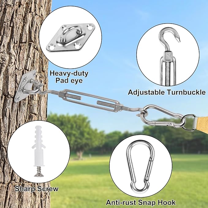 yofit 44 Pcs Shade Sail Hardware Kit, 6 Inch Outdoor Sun Sail Accessories - Image 6